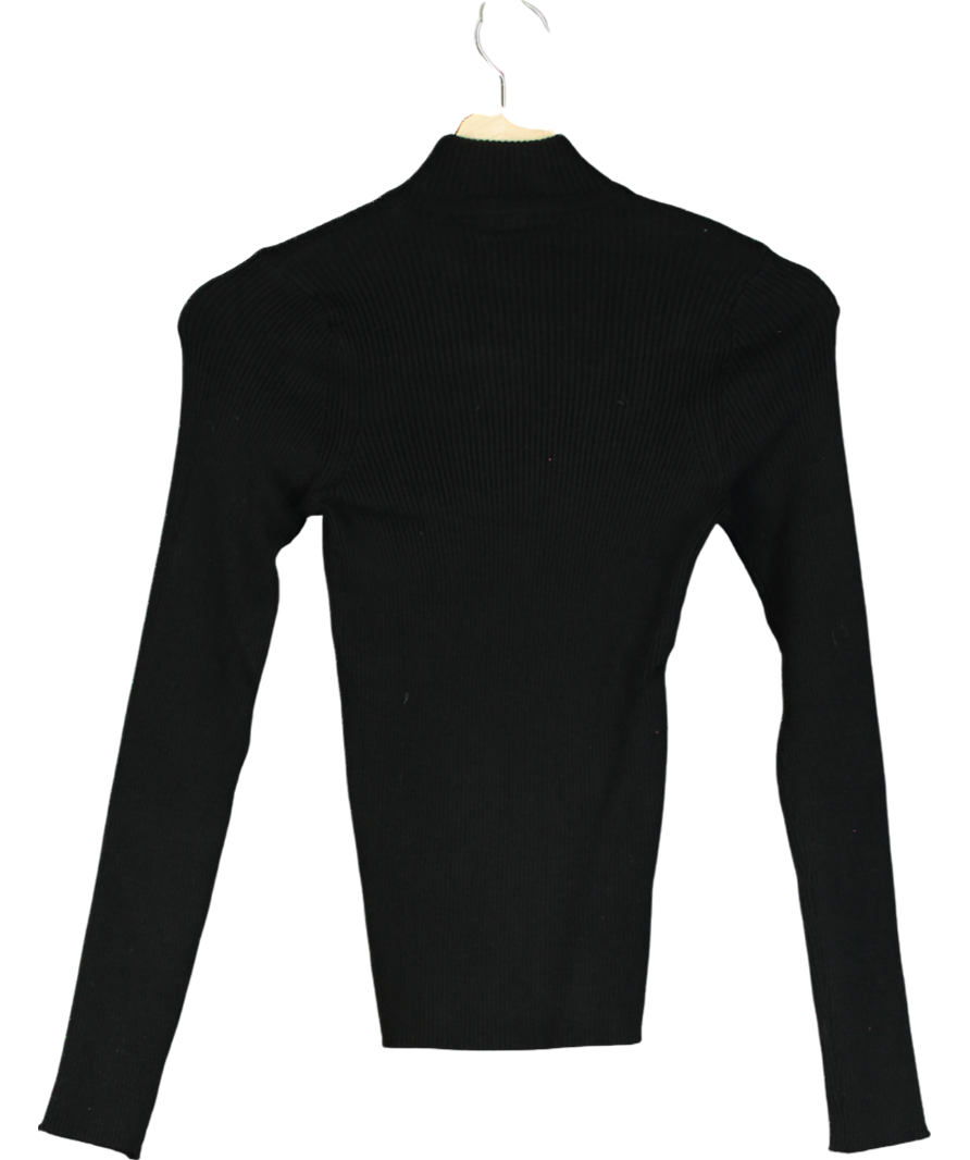 MANGO Black Turtleneck Knit Sweater UK S