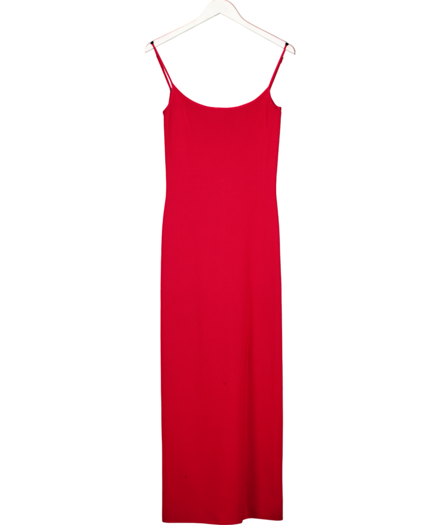 Galvan Red Bella V-back Midi Dress UK S/M