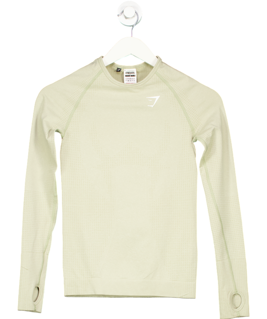 gymshark Green Vital Seamless 2.0 Long Sleeve Top UK S