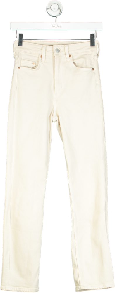 H&M Cream Vintage Slim High Waist Jeans UK 6