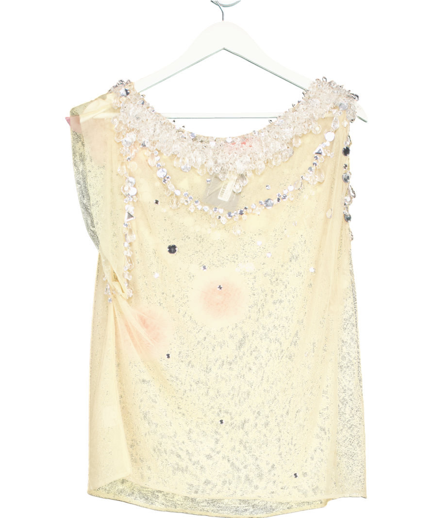 Matthew Williamson Beige Couture Crystal Blouse UK 12