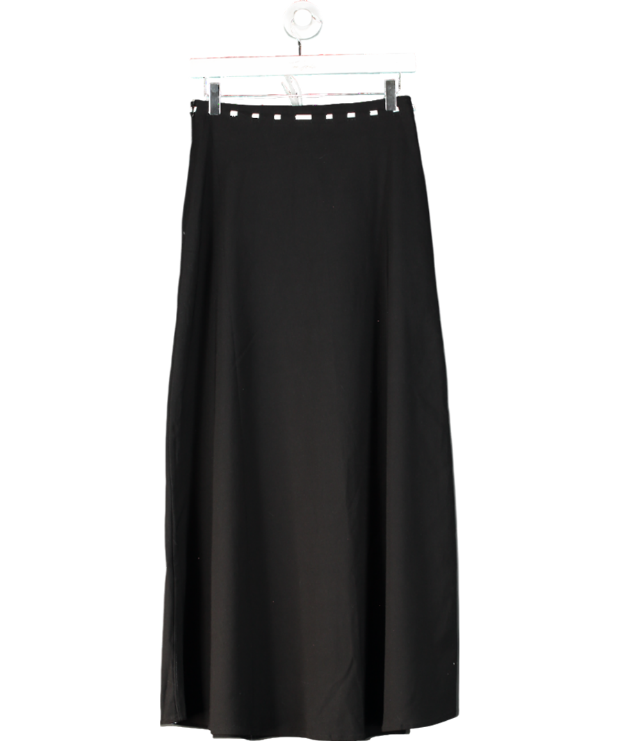 NA-KD Black Seam Detail Maxi Skirt UK 6