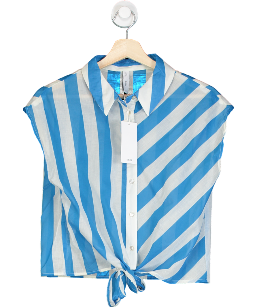 MANGO Olimpia Bow Stripe Print Shirt UK M