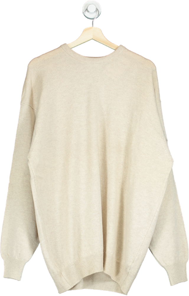 Lyle & Scott Beige Crew Neck Wool Jumper UK XL