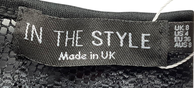 In The Style Black Flared Arm Open Front Lace Top UK 8