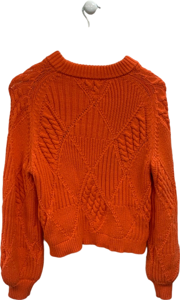 Maje Orange Cable Knit Jumper Size UK 8