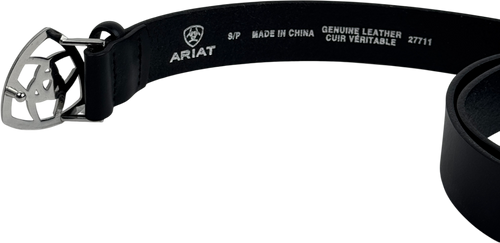 ARIAT Ariat The Shield Black Leather Belt  - Waist 28/29" UK S