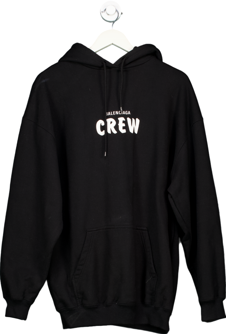 Balenciaga Black Oversize 'crew' Hoodie UK S