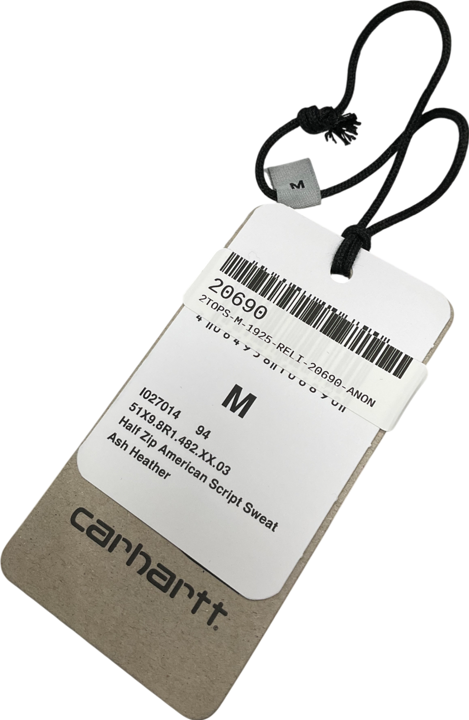 Carhartt WIP Grey Half Zip American Script Sweater UK M