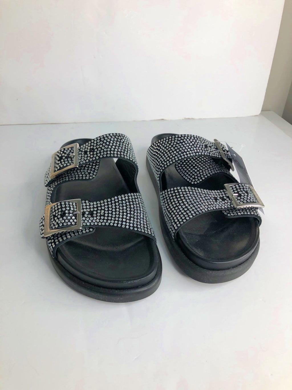 Russell & Bromley Black Swarovski Embellished Sandals EU 40 UK 7