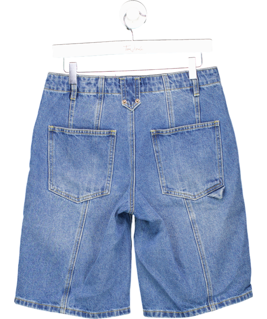 edikted Blue Oversize Low Rise Denim Bermuda Shorts UK S