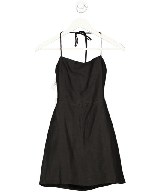 Aritzia Black Credenza Linen Dress UK XXS