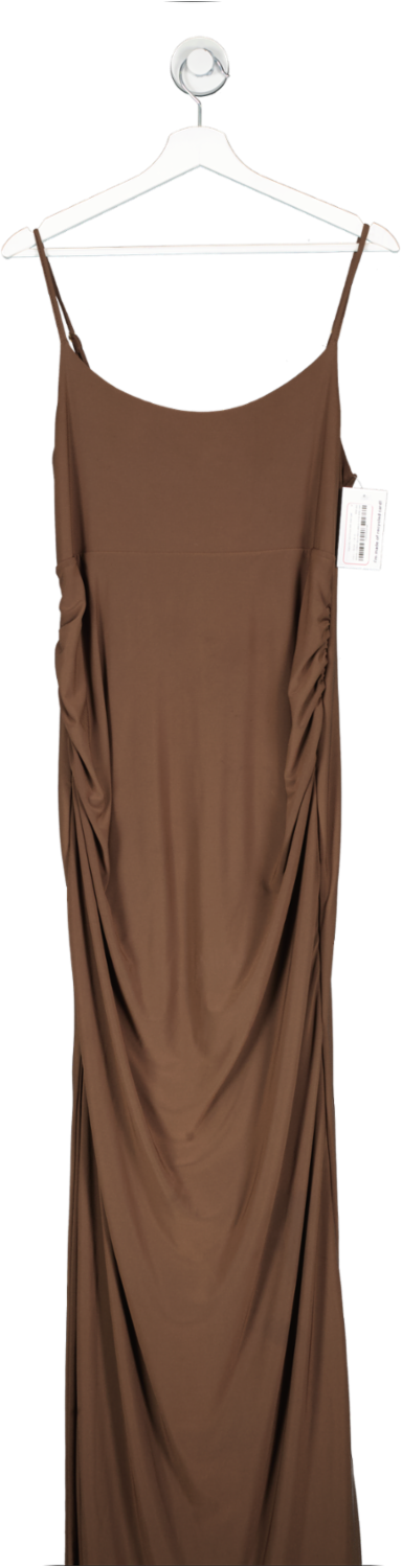 Club L Brown Maternity Cami Dress With Side Split UK 12
