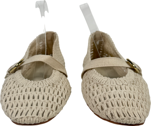 ASOS Cream Leah Crochet Mary Jane Ballet shoes UK 7 EU 40