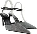 ZARA Black Rhinestone Heeled Mules UK 6 EU 39
