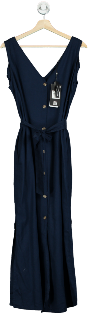 Threadbare Navy Ladies Button Midi Dress Lucy UK 12