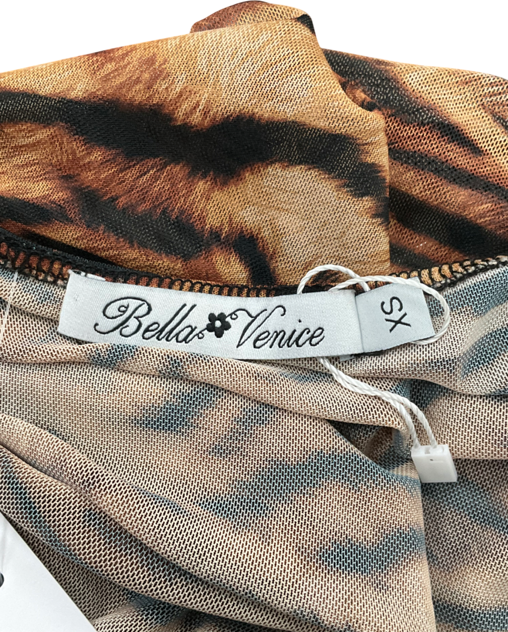 Bella & Venice Brown Gigi Top In Tiger UK XS