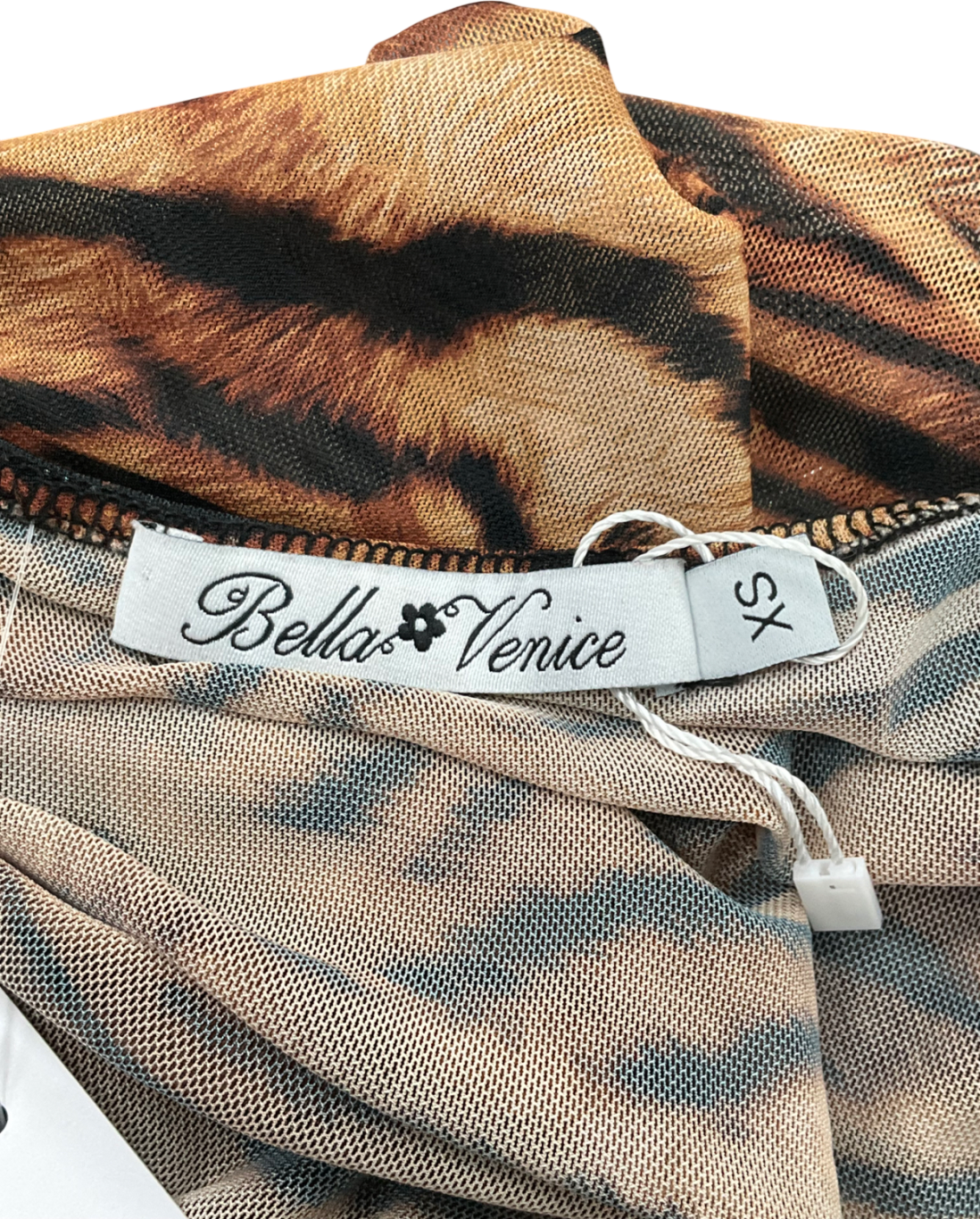 Bella & Venice Brown Gigi Top In Tiger UK XS