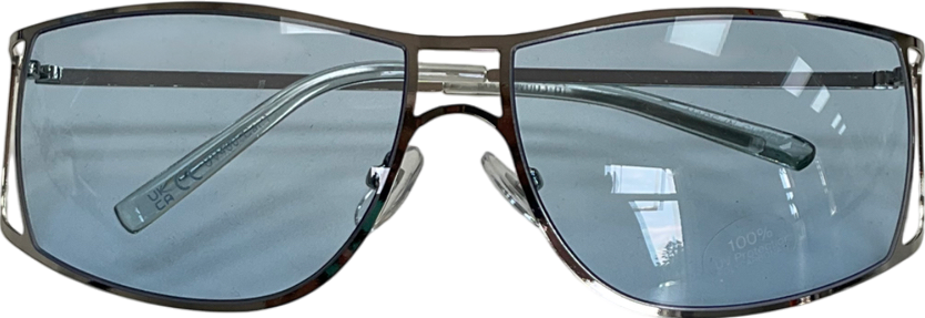 Metallic Metal Wrap Around Sunglasses One Size