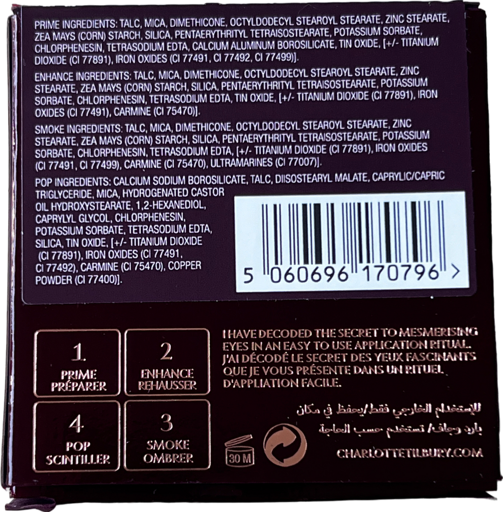 Charlotte Tilbury Colour Coded Eye Shadows Palette Walk Of No Shame 5.2