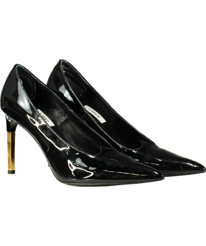 Nina Ricci Black Pointed Patent Heels UK 7 EU 40 👠