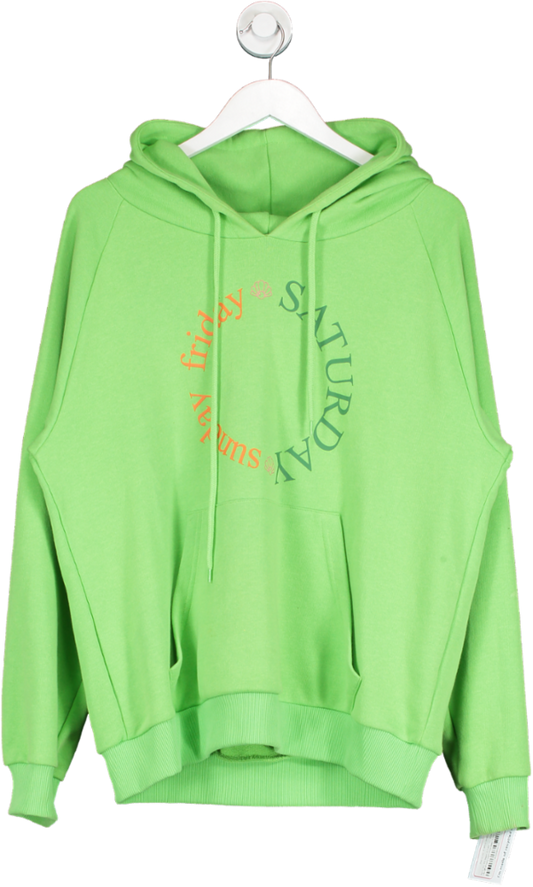 Saturday by Megan Ellaby Green Oversized Graphic Hoodie UK S