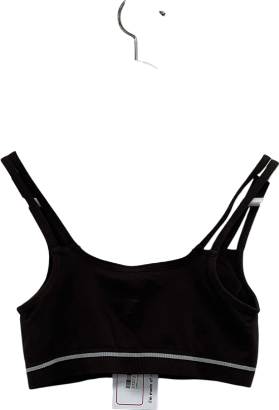 gymshark Brown Contrast Seamless Sports Bra UK S