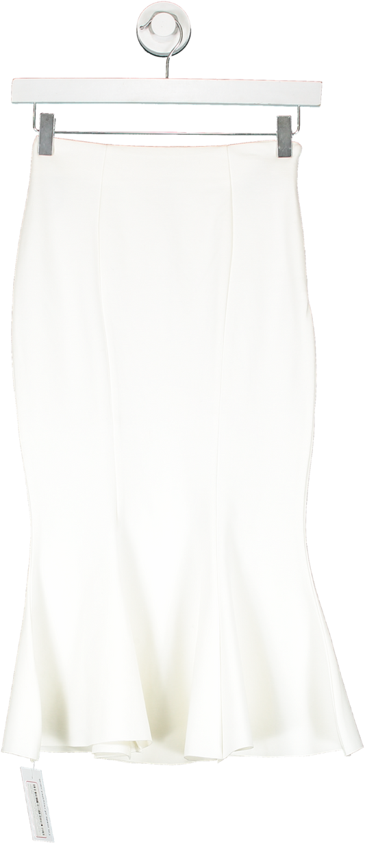 Majorelle White Fishtail Midi Skirt UK XXS
