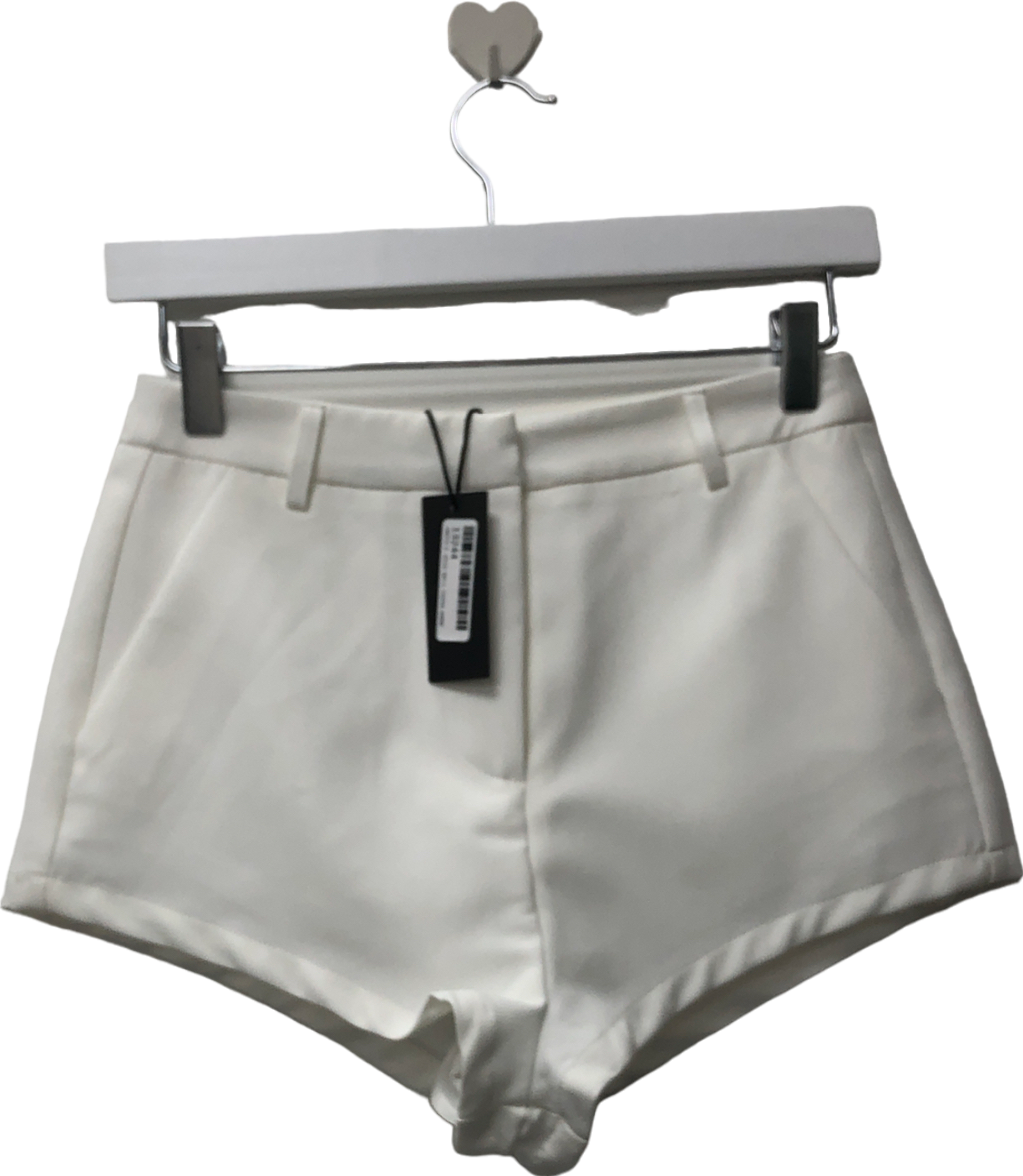 Misspap White Tailored Micro Mini Short UK 8