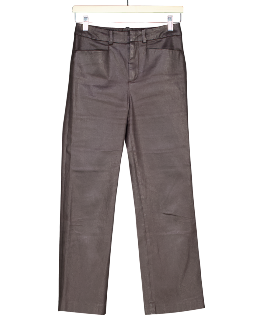 Drykorn Black Basket Cropped Straight-leg Trousers In A Leather Look W26