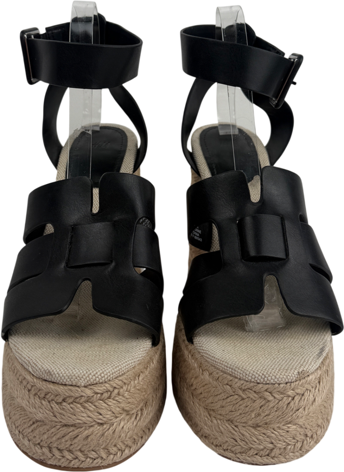H&M Black Heeled Platform Espadrilles UK 8 EU 41 👠