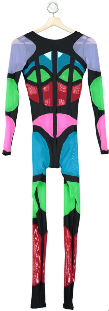 Simon Preen Multi Colour Block Long Sleeve Catsuit  OneSize