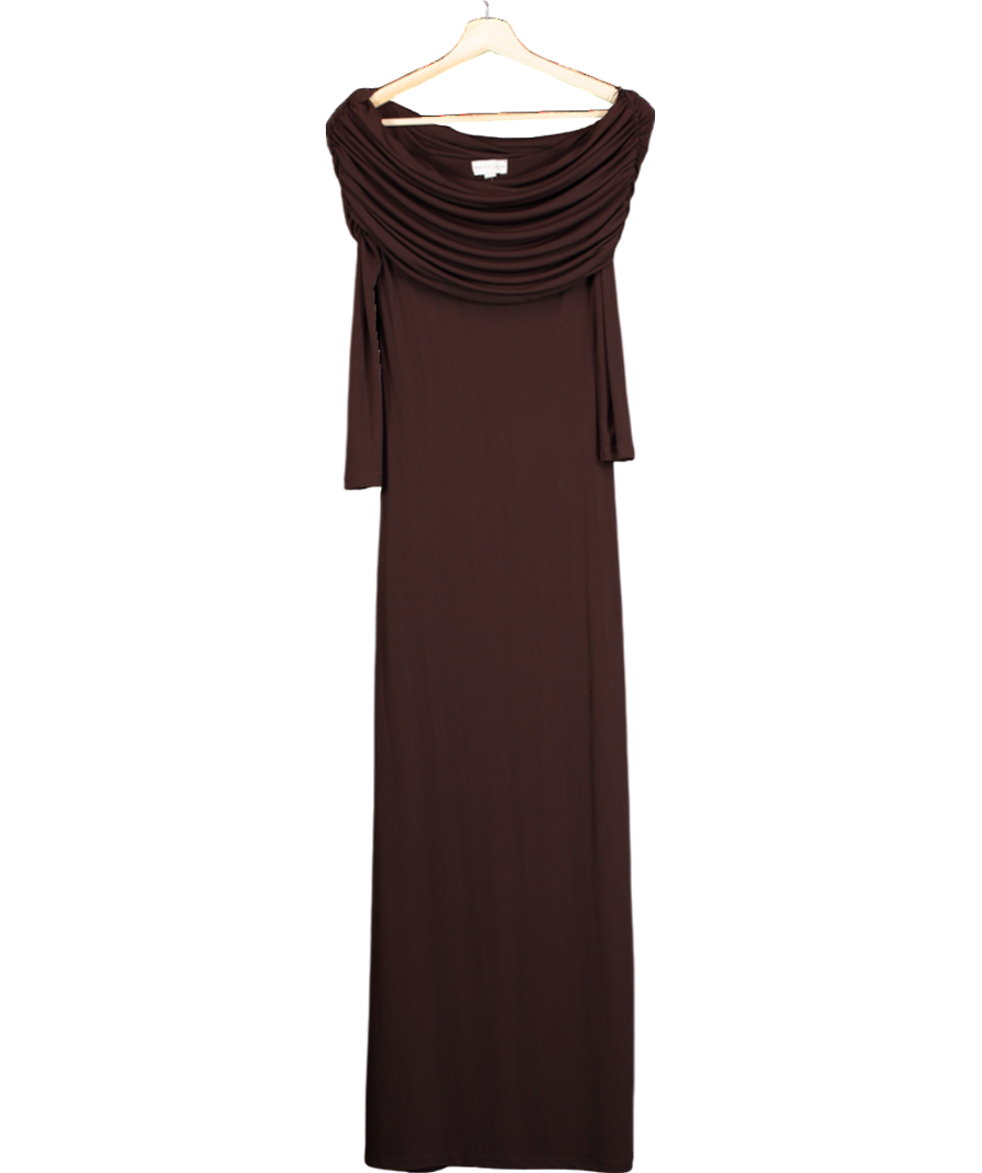 PRETTY LAVISH Brown Ruffled Dress UK 8