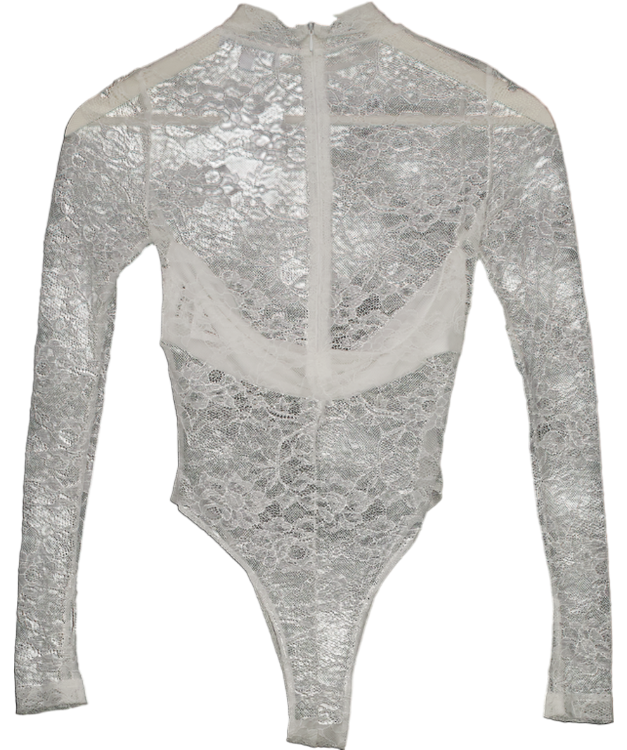 wanderdoll White Britney Lace Bodysuit UK S