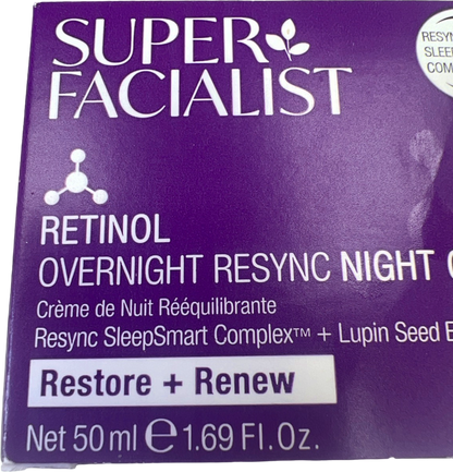 Super Facialist Retinol Overnight Resync Night Cream Restore + Renew 50ml