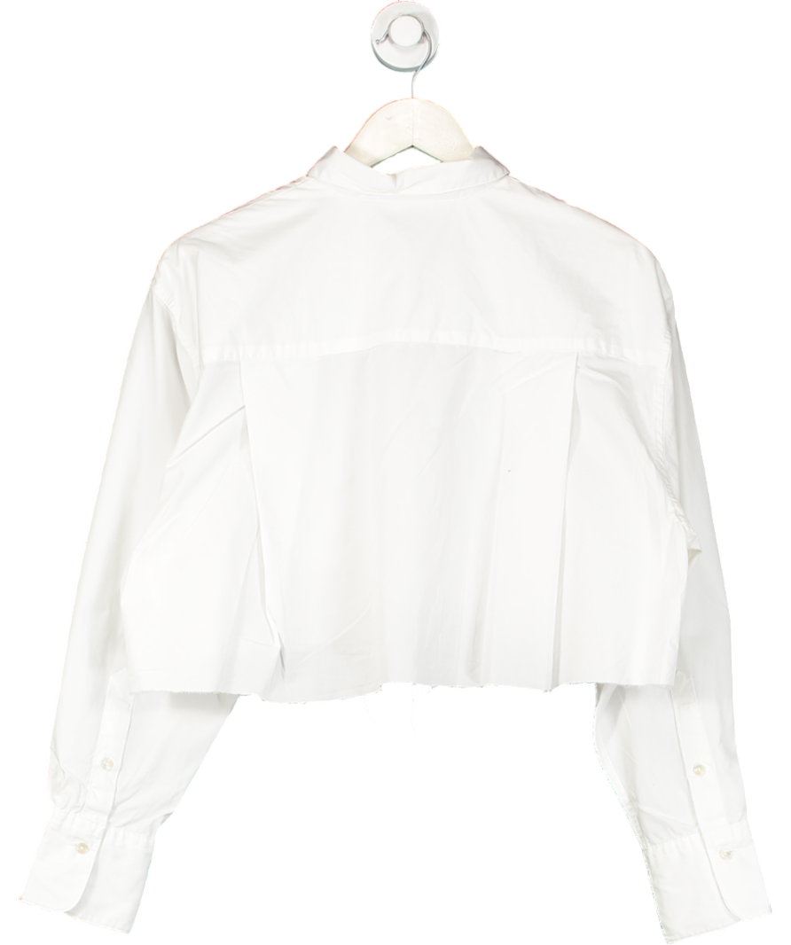 JJXX White Cropped Long Sleeve Shirt UK M