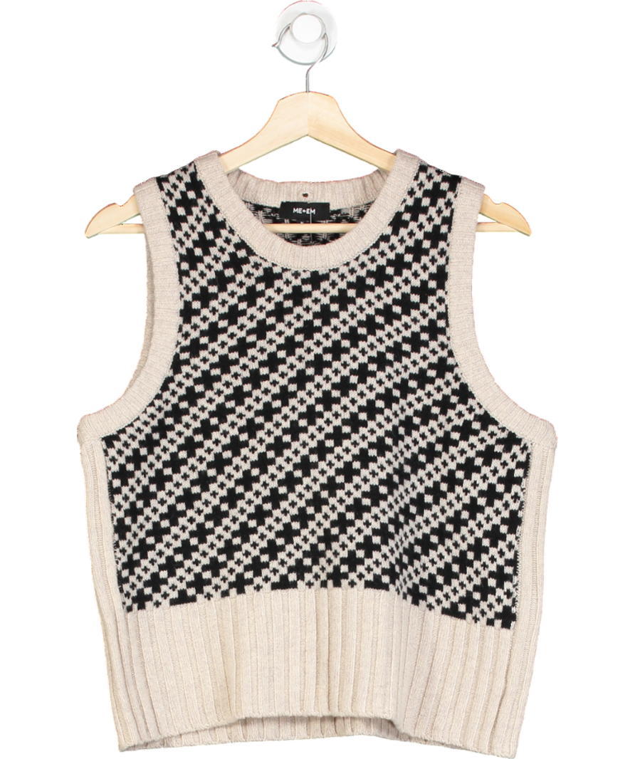 ME+EM Multicoloured Detachable Turtle-Neck Knitted Vest UK 12