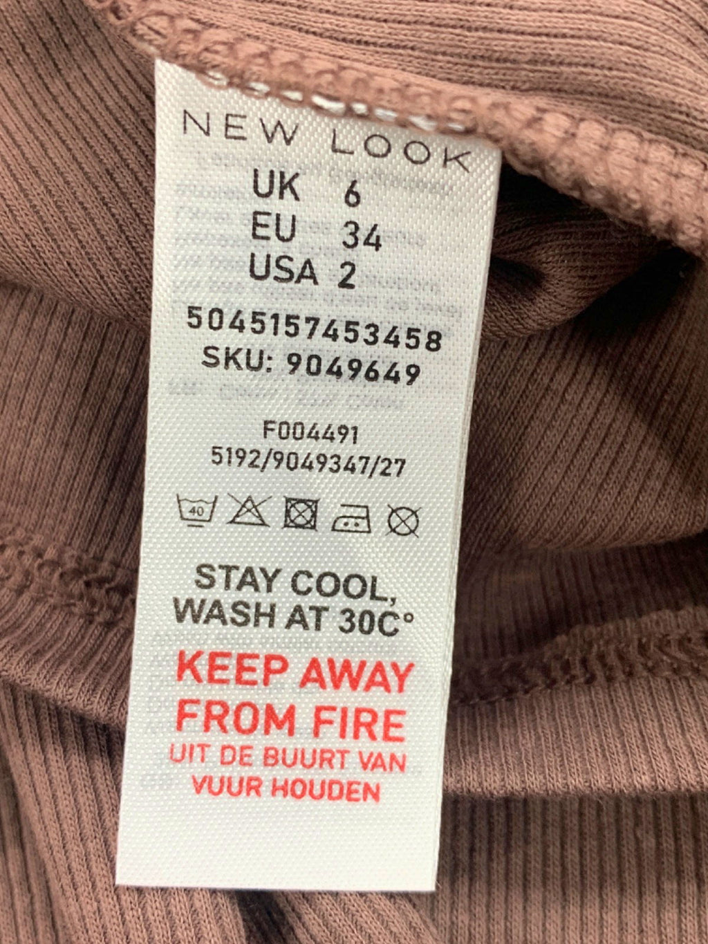 New Look Brown Long Sleeve Top UK 6