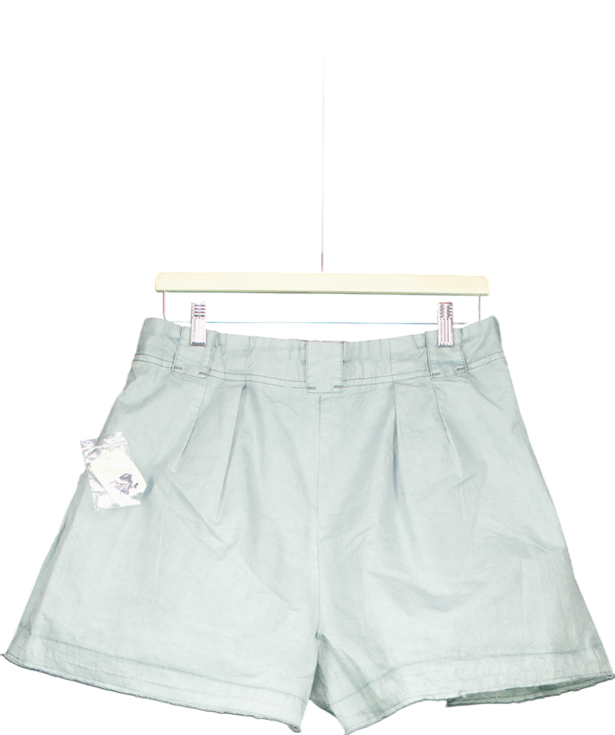 Free People Green Goa Pleated Shorts UK 10