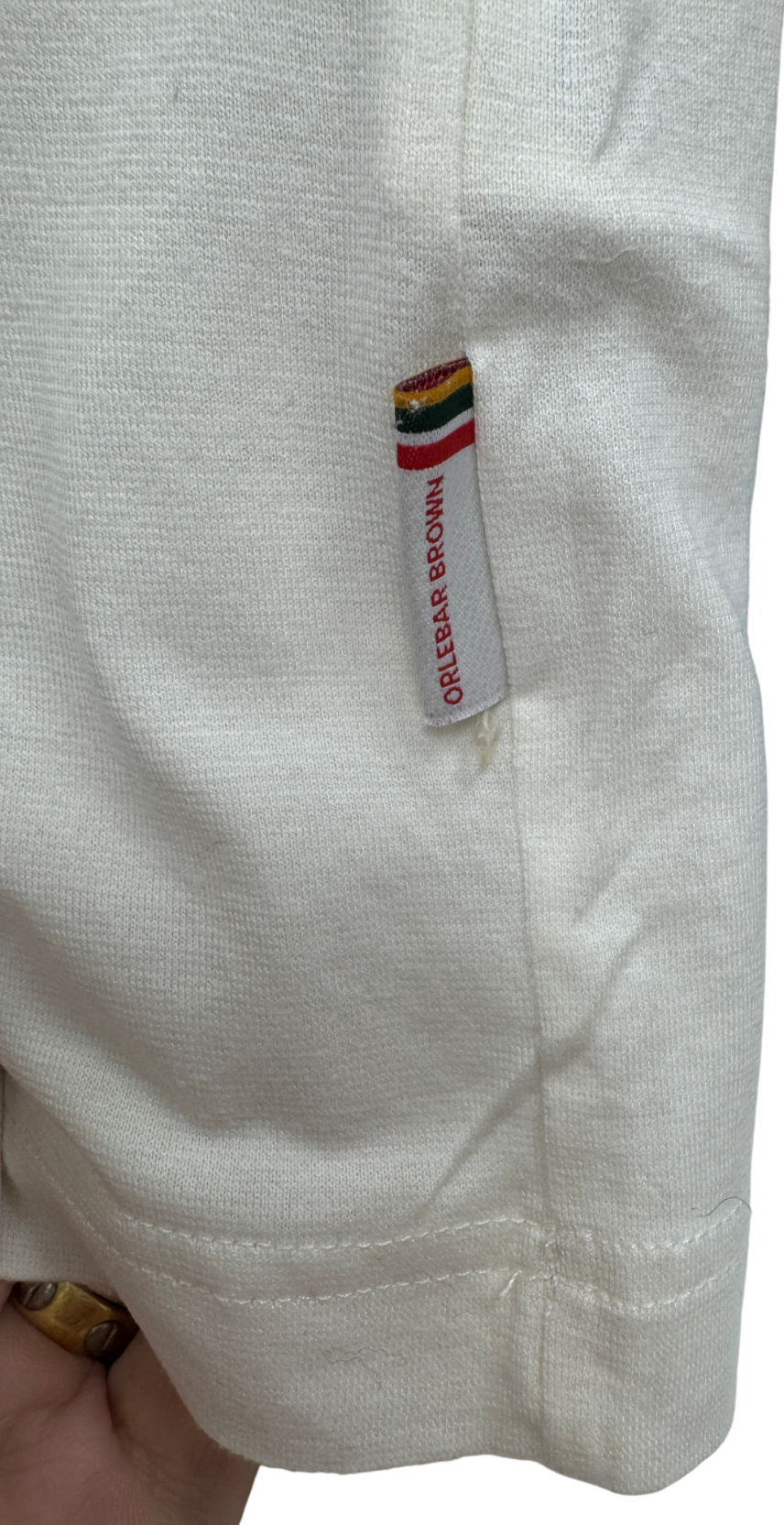 Orlebar Brown Cream Striped Neckline T-shirt UK M