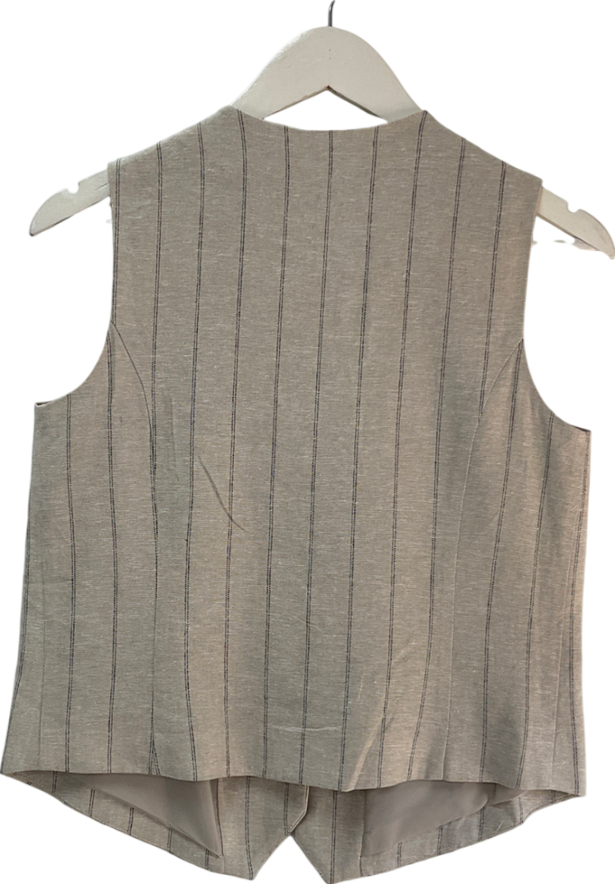f&f Beige Pinstripe Blazer Top UK 10