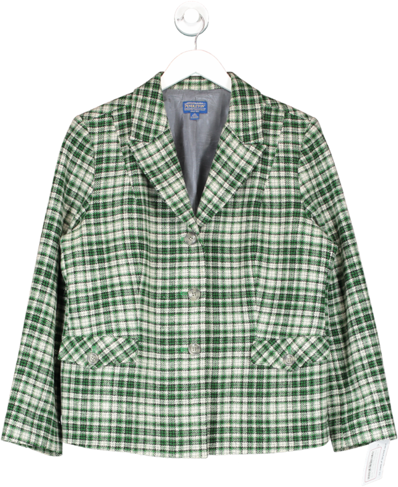 pendleton woolen mill Green Virgin Wool Single Breasted Blazer UK S