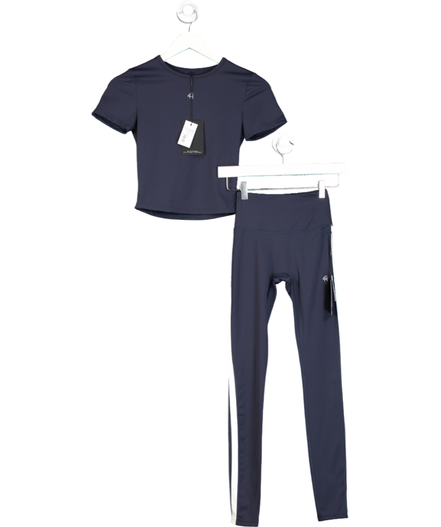 4th & Reckless Blue Dara Leggings And 4th Branded Baby Tee UK XS