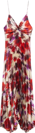 MANGO Multicoloured Pleated Satin Dress BNWT UK 10