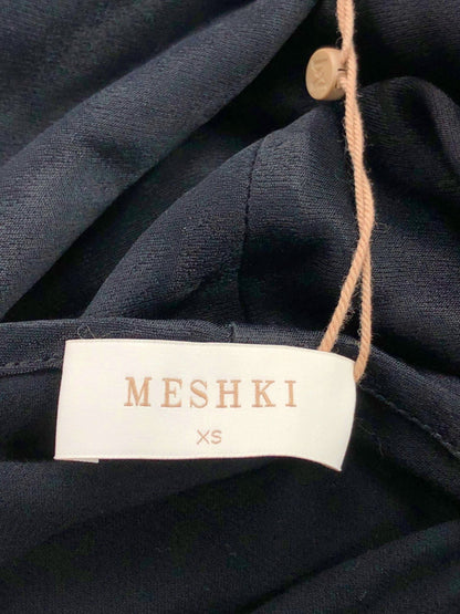 Meshki Black Draped Satin Mini Dress XS