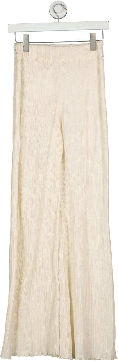 Savannah Morrow Beige 'vea' Crinkle Pant UK XS