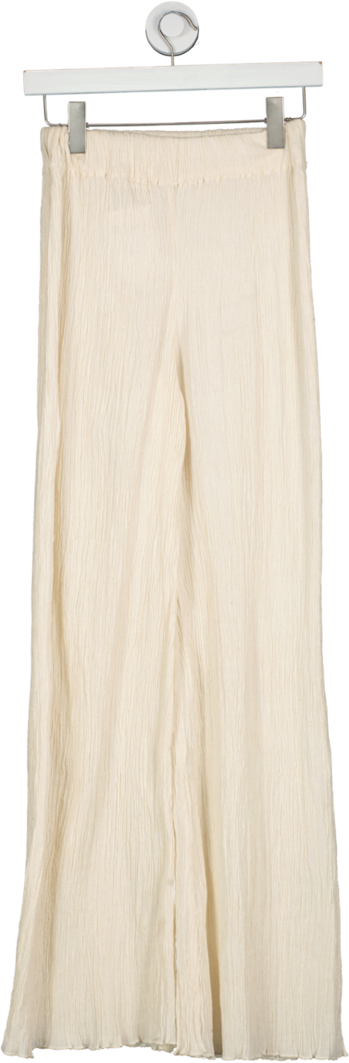 Savannah Morrow Beige 'vea' Crinkle Pant UK XS