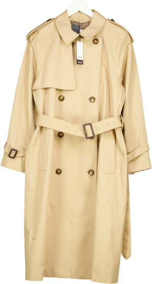 M&S Classic "the Trench" Coat - Light Caramel Beige UK 14