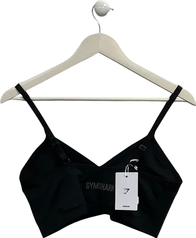 gymshark Black Seamless V Neck Bralette UK XL