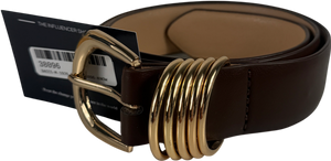 River Island Brown Multiple Keeper Faux Leather Belt UK S